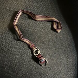 Gucci Brown Canvas and Leather Interlocking G Lanyard Keychain